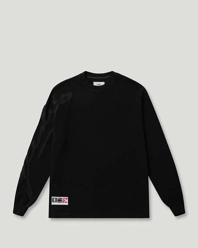 Geedup Waffle Signature Long Sleeve Tee – Black Geedup Waffle Signature Long Sleeve Tee – Black