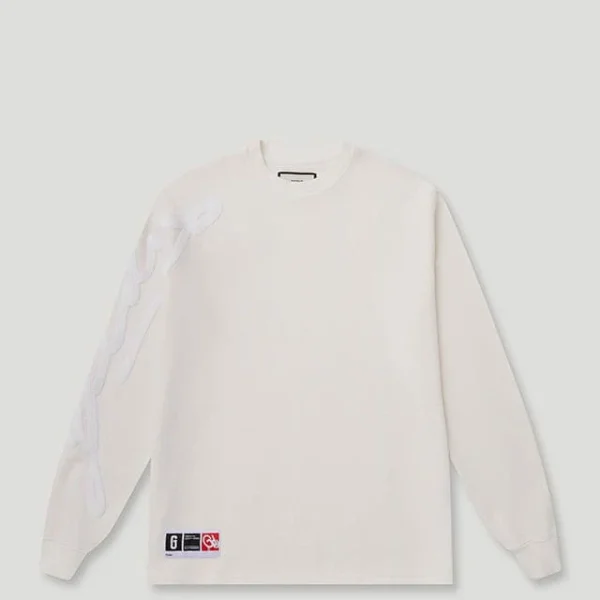 Geedup Waffle Signature Long Sleeve Tee – White