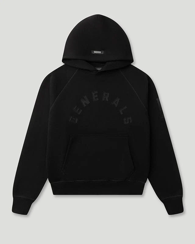 Generals Classic Fit Raglan Hoodie Jet Black Generals Classic Fit Raglan Hoodie Jet Black