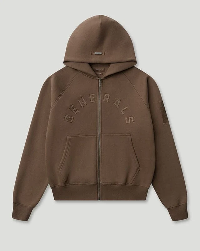 Generals Classic Fit Raglan Zip Hoodie Chestnut Generals Classic Fit Raglan Zip Hoodie Chestnut