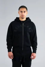 Generals Classic Fit Raglan Zip Hoodie Jet Black