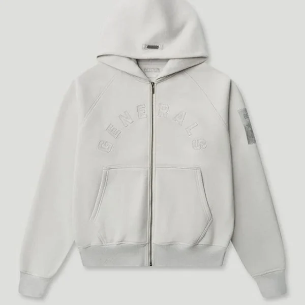 Generals Classic Fit Raglan Zip Hoodie Nimbus Cloud
