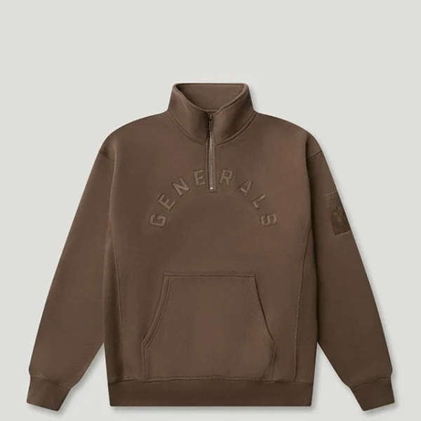 Generals Oversized Qtr Zip Chestnut