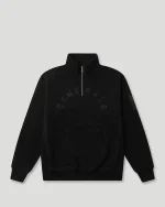 Generals Oversized Qtr Zip Jet Black