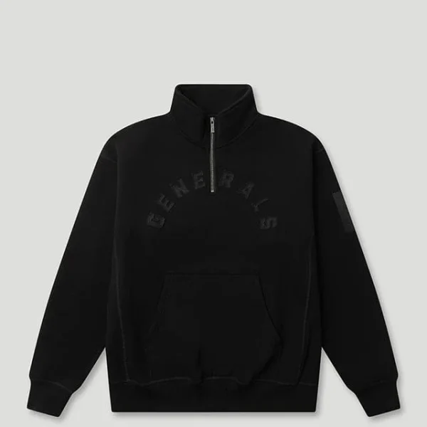 Generals Oversized Qtr Zip Jet Black