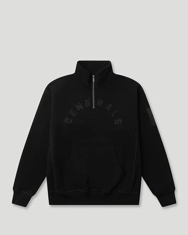 Generals Oversized Qtr Zip Jet Black Generals Oversized Qtr Zip Jet Black