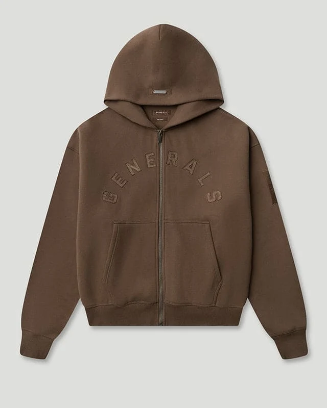 Generals Oversized Zip Hoodie Chestnut Generals Oversized Zip Hoodie Chestnut
