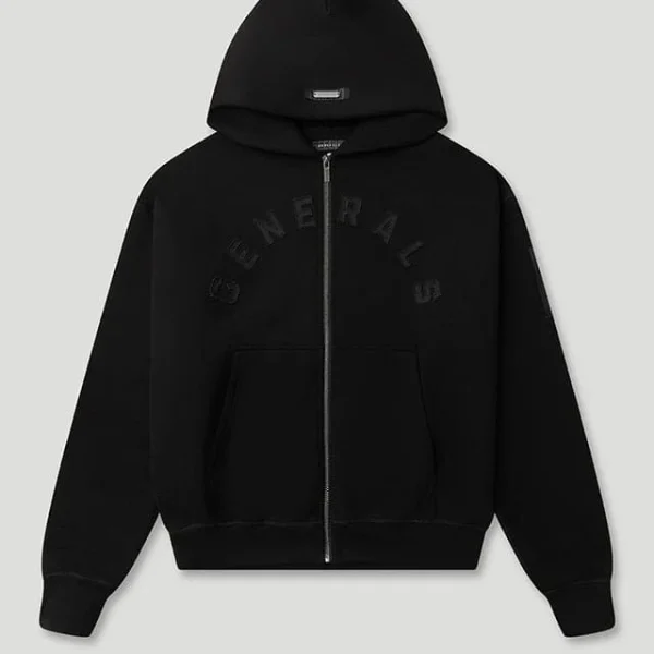 Generals Oversized Zip Hoodie Jet Black