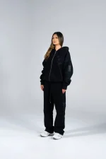 Generals Oversized Zip Hoodie Jet Black