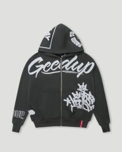 Geedup Multi-Logo Zip Jacket Charcoal/White